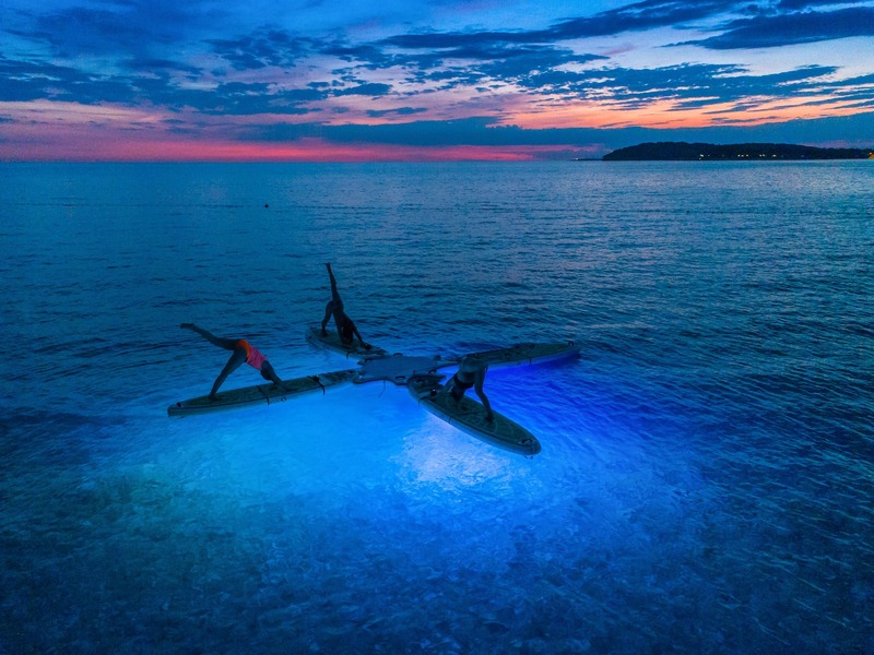 Glow Night SUP Yoga (standup paddle board) in Pula, Croatia - Metta Float